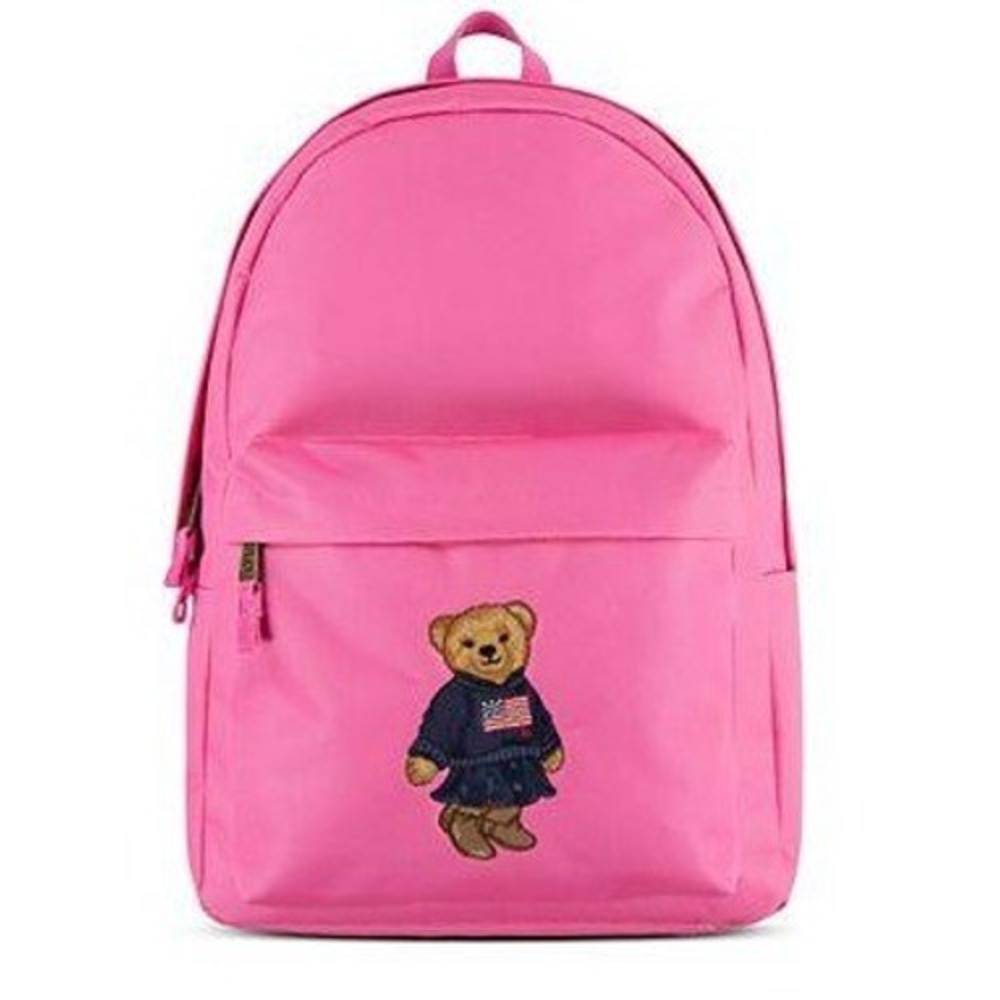 Polo Ralph Lauren Pink Polo Bear Canvas Backpack Kids School Bag